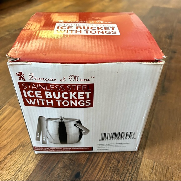 Ice Bucket with Tongs from Francois et Mimi, NWOT, NIB - Picture 4 of 10